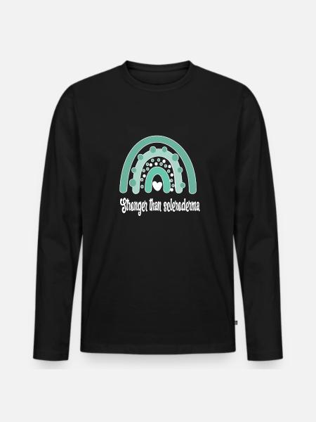 Scleroderma Fighter Teal Systemic Sclerosis - Men's Premium Organic Long Sleeve Shirt - black