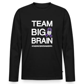 Chiari Malformation Cerveau Des combattants fiers - T-shirt manches longues Premium bio Homme - noir - Devant - Nico (187cm)