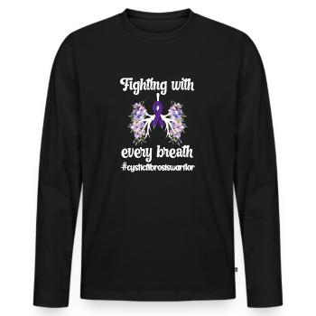 Cystic fibrosis awareness Cystic fibrosis fighters - Men's Premium Organic Long Sleeve Shirt - black - Front - Nico (187cm)