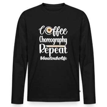 Professeur de danse Reconnaissance Professeur de danse Cours de danse - T-shirt manches longues Premium bio Homme - noir - Devant - Nico (187cm)