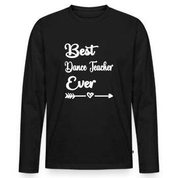 Professeur de danse Reconnaissance Professeur de danse Cours de danse - T-shirt manches longues Premium bio Homme - noir - Devant - Nico (187cm)