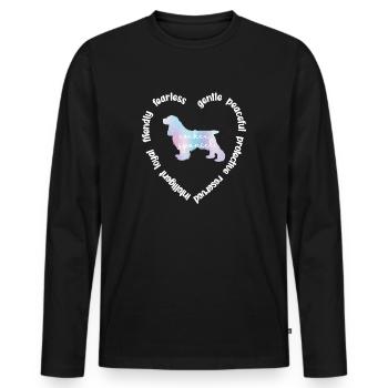 Cocker Épagneul Cocker propriétaire de l’épagneul - T-shirt manches longues Premium bio Homme - noir - Devant - Nico (187cm)