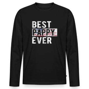 Meilleur papy papy Papy Papy - T-shirt manches longues Premium bio Homme - noir - Devant - Nico (187cm)