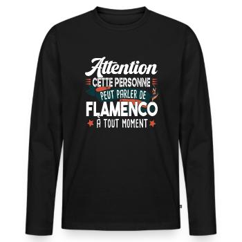 Flamenco Danse Espagne Espagnol Cadeau Humour - T-shirt manches longues Premium bio Homme - noir - Devant - Nico (187cm)