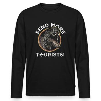 Jurassic Park T-Rex Send More Tourists! - Men's Premium Organic Long Sleeve Shirt - black - Front - Nico (187cm)