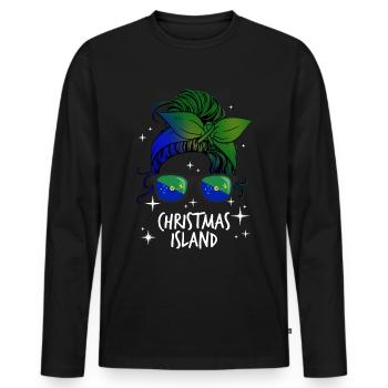 Île Christmas - T-shirt manches longues Premium bio Homme - noir - Devant - Nico (187cm)