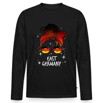 Allemagne de l'Est - T-shirt manches longues Premium bio Homme - noir - Devant - Nico (187cm)