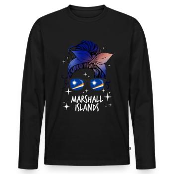 Marshall (Îles) - T-shirt manches longues Premium bio Homme - noir - Devant - Nico (187cm)