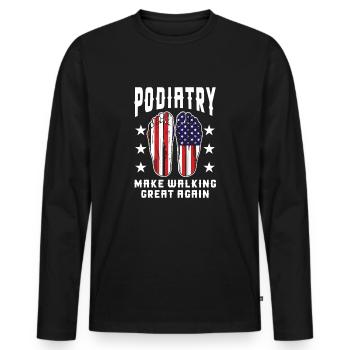 Make Walking Great Again Podologie Humour - T-shirt manches longues Premium bio Homme - noir - Devant - Nico (187cm)