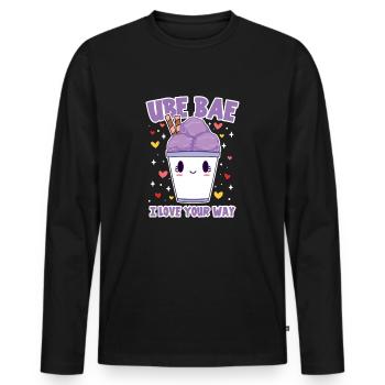 Ube Bae Süße Liebe für Eisfans - Männer Premium Bio Langarmshirt - Schwarz - Vorne - Nico (187cm)