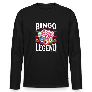 Bingo Legend for Bingo Players - Men's Premium Organic Long Sleeve Shirt - black - Front - Nico (187cm)