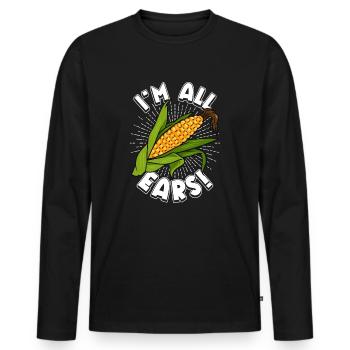 Je suis un amateur de maïs tout épi - T-shirt manches longues Premium bio Homme - noir - Devant - Nico (187cm)
