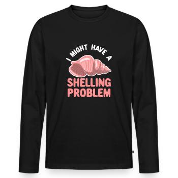 Problème d’écaillage du collecteur d’équéchage - T-shirt manches longues Premium bio Homme - noir - Devant - Nico (187cm)