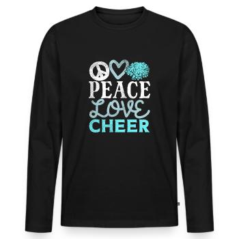 Peace Love Cheer Design - Men's Premium Organic Long Sleeve Shirt - black - Front - Nico (187cm)