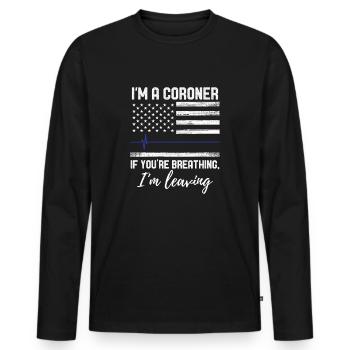 Forensic Forensic Scientist Black Humor Design - Men's Premium Organic Long Sleeve Shirt - black - Front - Nico (187cm)