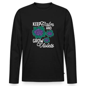Violet Love for Florists With Humor - Men's Premium Organic Long Sleeve Shirt - black - Front - Nico (187cm)