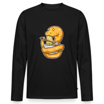 Königspython Isst Ramen - Männer Premium Bio Langarmshirt - Schwarz - Vorne - Nico (187cm)