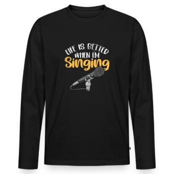 Better Singing – Conception d’auteur-compositeur - T-shirt manches longues Premium bio Homme - noir - Devant - Nico (187cm)