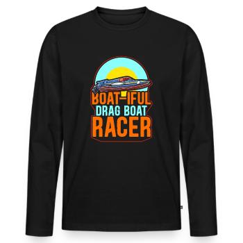 Boat-Iful Drag Boat Racer Speedboat Design - T-shirt manches longues Premium bio Homme - noir - Devant - Nico (187cm)