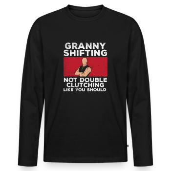Granny Shifting – Schaltwagen Liebhaber - Männer Premium Bio Langarmshirt - Schwarz - Vorne - Nico (187cm)