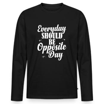 Humour ironique pour les fans de Gegenteiltag - T-shirt manches longues Premium bio Homme - noir - Devant - Nico (187cm)