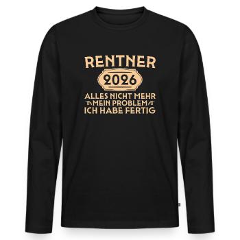Ruhestand 2026 Abschied Kollege in Rente - Männer Premium Bio Langarmshirt - Schwarz - Vorne - Nico (187cm)
