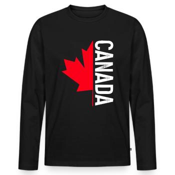 Kanada - Männer Premium Bio Langarmshirt - Schwarz - Vorne - Nico (187cm)