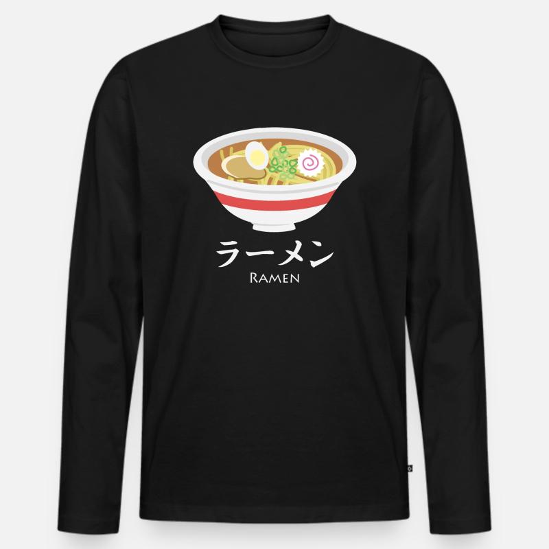 Ramen - Männer Premium Bio Langarmshirt - Schwarz