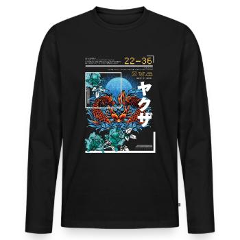 Koi Fish Japan Art Style - Men's Premium Organic Long Sleeve Shirt - black - Front - Nico (187cm)