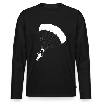 Fallskjermhopping gaveide - Premium økologisk langermet T-skjorte for menn - svart - Foran - Nico (187cm)