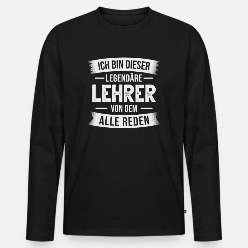 Lehrer Klassenlehrer Abschiedsgeschenk - Männer Premium Bio Langarmshirt - Schwarz