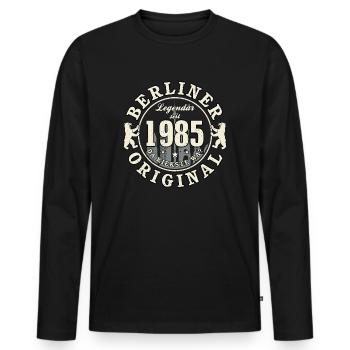 40. Geburtstag 2025 Berliner Original Geschenk - Männer Premium Bio Langarmshirt - Schwarz - Vorne - Nico (187cm)