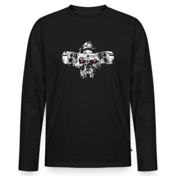 Motorcycle boxer engine - GS Terminator - Men's Premium Organic Long Sleeve Shirt - black - Front - Nico (187cm)