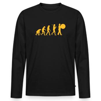 Evolution tambour drôle fanfare - T-shirt manches longues Premium bio Homme - noir - Devant - Nico (187cm)