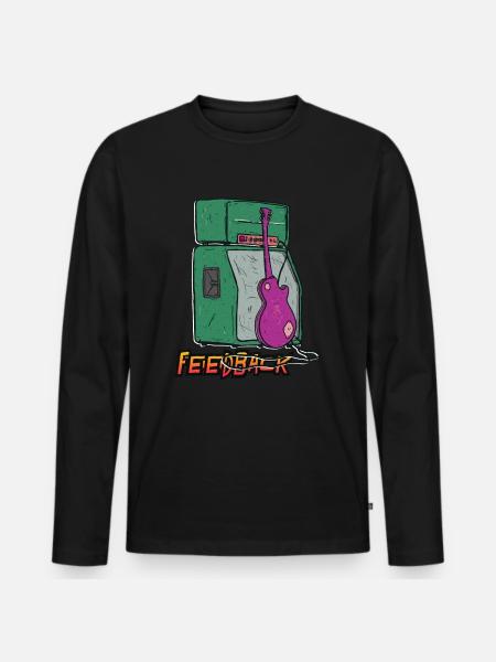 Sound Feedback Graphic - Men's Premium Organic Long Sleeve Shirt - black