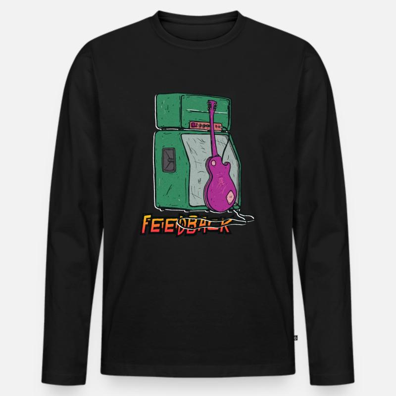 Sound-Feedback-Grafik - Männer Premium Bio Langarmshirt - Schwarz