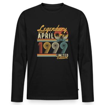 Légendaire depuis avril 1999 Vintage Birthday - T-shirt manches longues Premium bio Homme - noir - Devant - Nico (187cm)