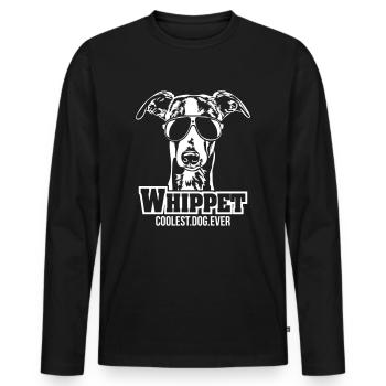WHIPPET le chien le plus cool Wilsigns - T-shirt manches longues Premium bio Homme - noir - Devant - Nico (187cm)