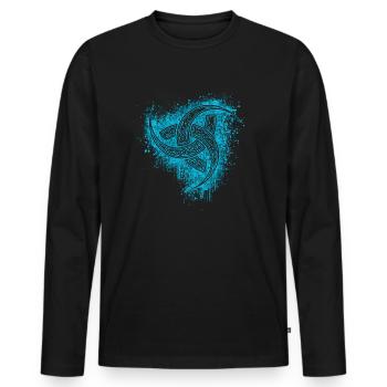Viking Tattoo Tribal Knot Odin Thor Viking - Men's Premium Organic Long Sleeve Shirt - black - Front - Nico (187cm)