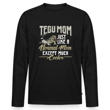 Tegu Eidechse Reptil Herpetologe - Männer Premium Bio Langarmshirt - Schwarz - Vorne - Nico (187cm)