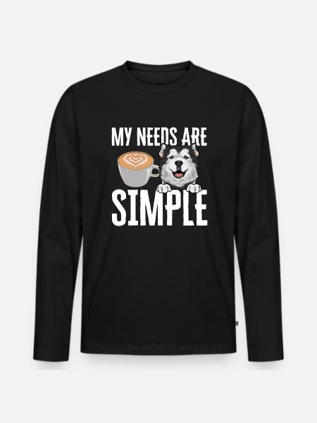 Alaskan Malamute Dog - Men's Premium Organic Long Sleeve Shirt - black