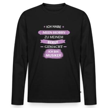 Musiker - Männer Premium Bio Langarmshirt - Schwarz - Vorne - Nico (187cm)