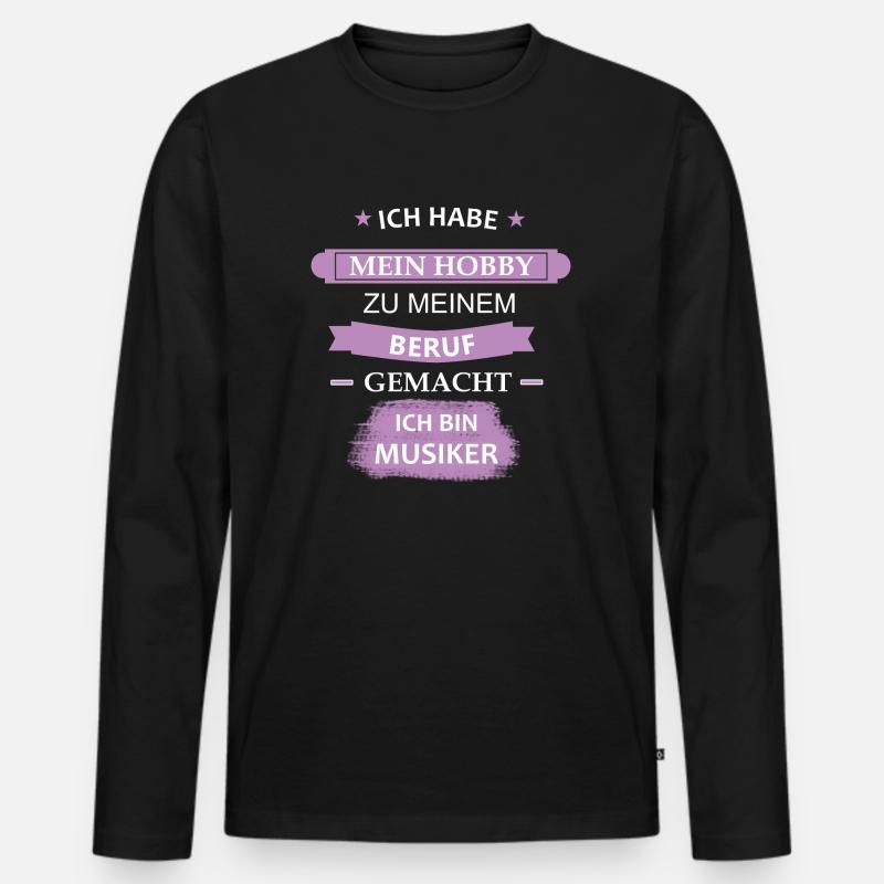 Musiker - Männer Premium Bio Langarmshirt - Schwarz