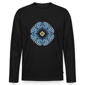 Mandala - Männer Premium Bio Langarmshirt - Schwarz - Vorne - Nico (187cm)