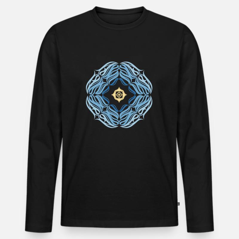 Mandala - Männer Premium Bio Langarmshirt - Schwarz