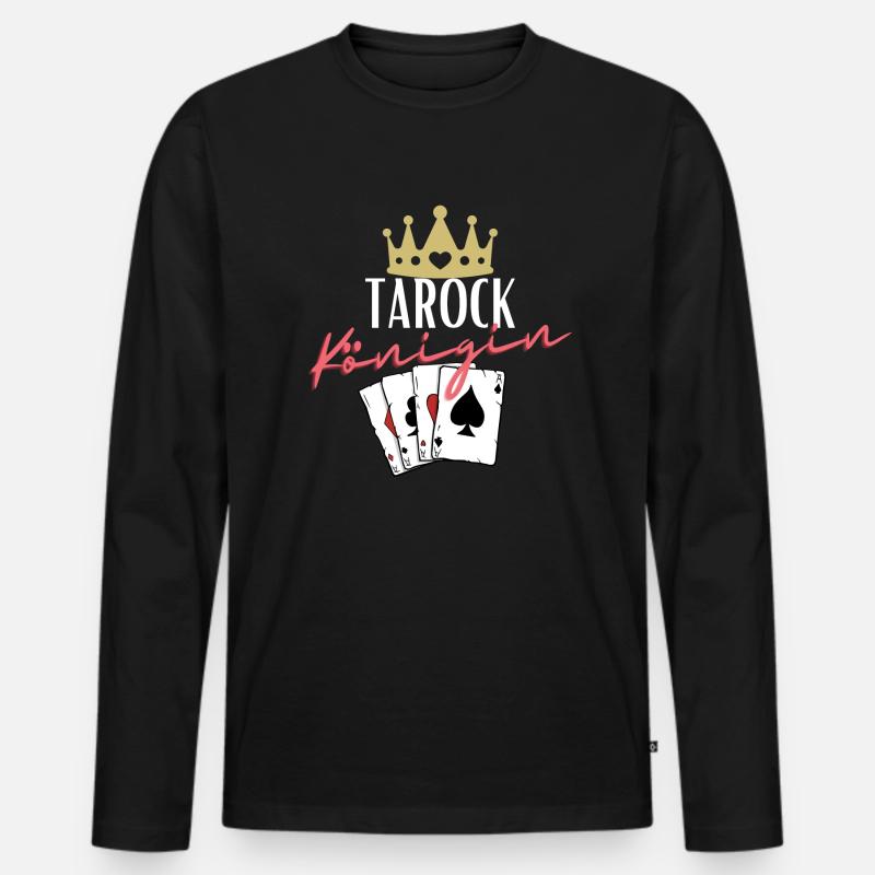 Tarock Königin - Männer Premium Bio Langarmshirt - Schwarz