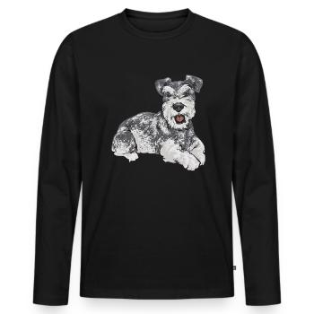 Schnauzer nain Chien Schnauzer - T-shirt manches longues Premium bio Homme - noir - Devant - Nico (187cm)