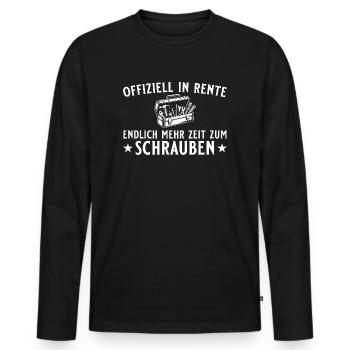 Rente Abschied Kfz Mechaniker Rentner - Männer Premium Bio Langarmshirt - Schwarz - Vorne - Nico (187cm)