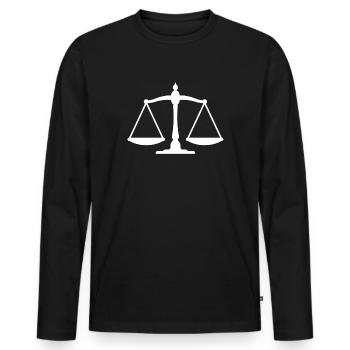 Libra / Justice - Men's Premium Organic Long Sleeve Shirt - black - Front - Nico (187cm)
