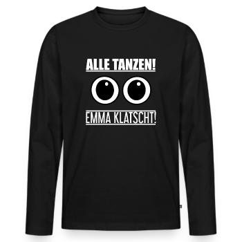 Alle Tanzen Emma Klatscht "MDMA - Ecstasy - Rave" - Männer Premium Bio Langarmshirt - Schwarz - Vorne - Nico (187cm)